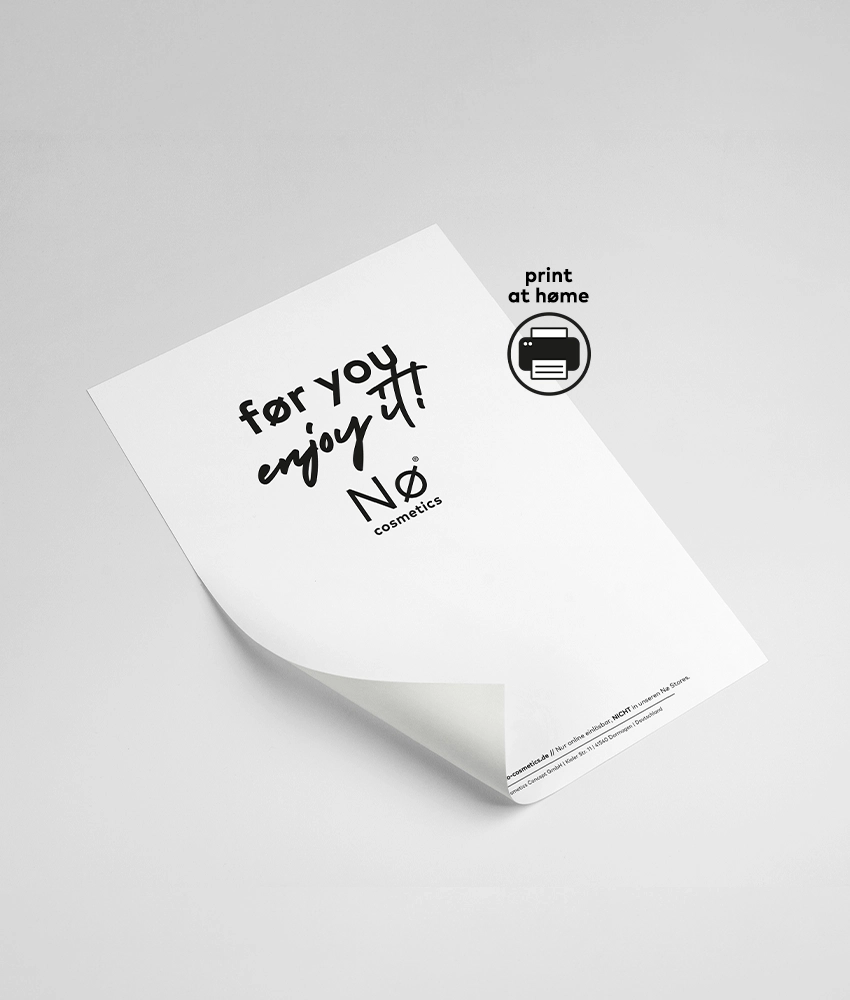Geschenkgutschein "for you enjoy it" von Nø Cosmetics