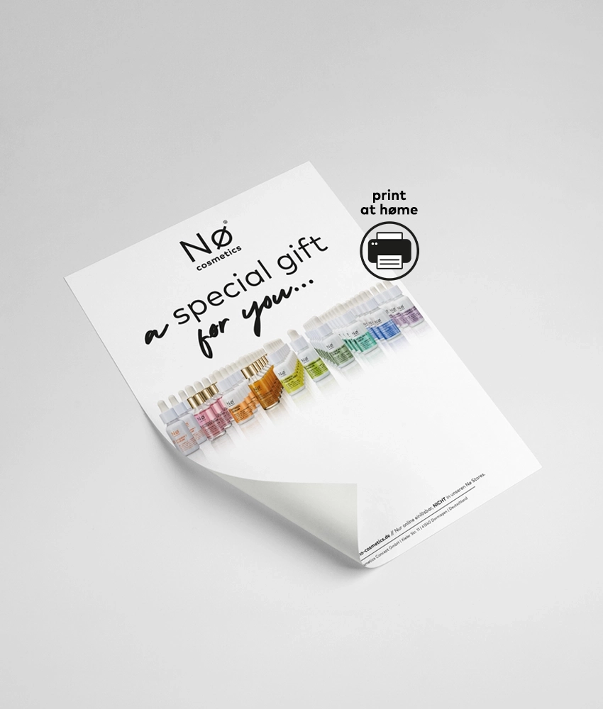 Geschenkgutschein "a special gift for you" von Nø Cosmetics