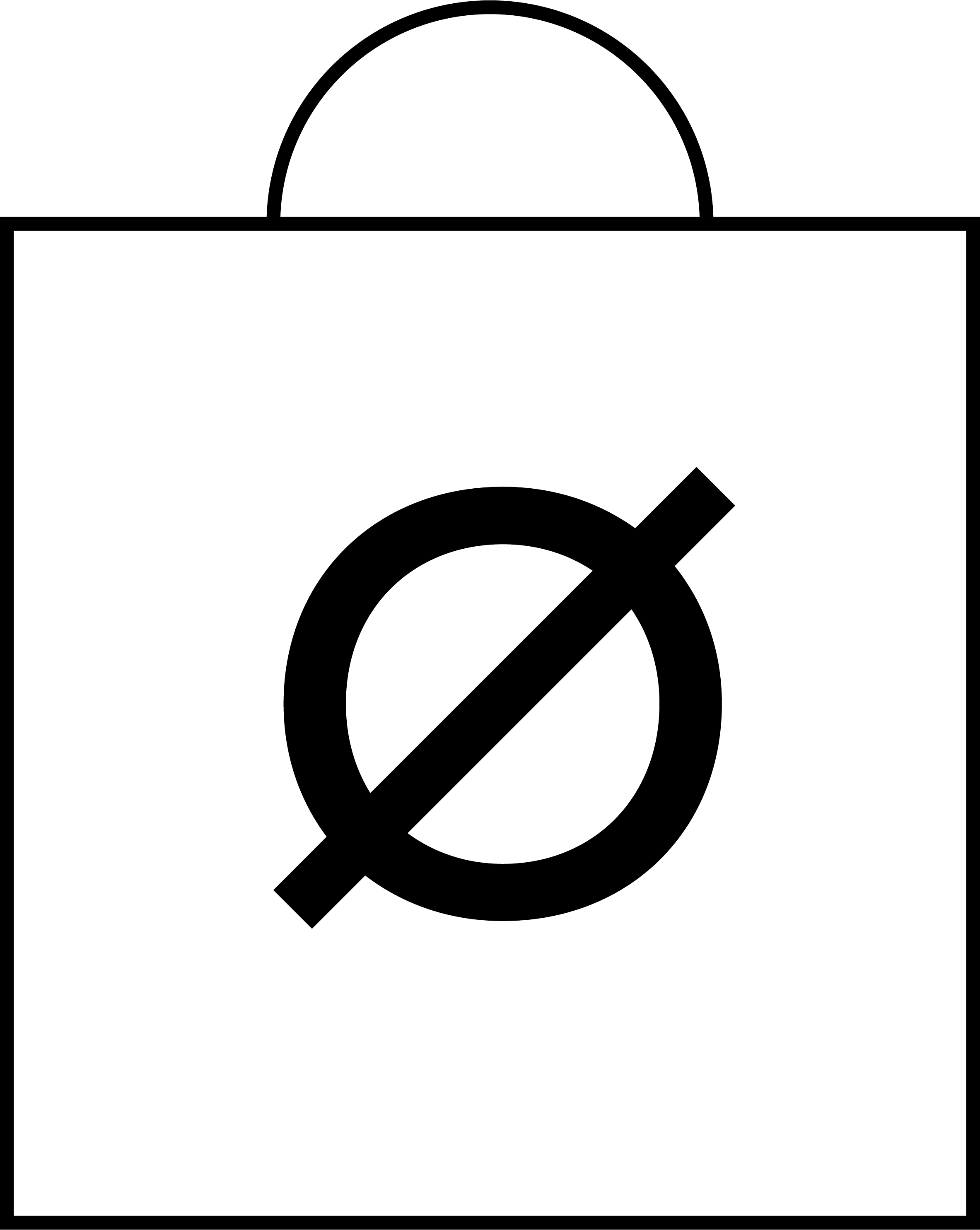 Einkaufstüte mit dem "Ø"-Zeichen