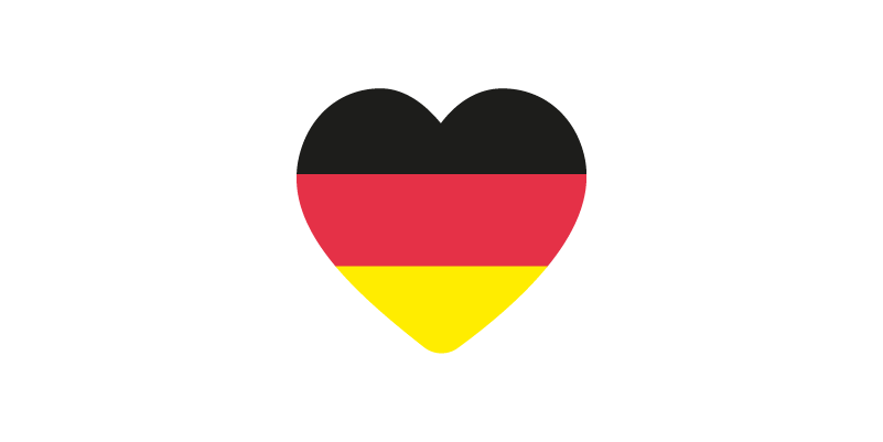 Herz gefärbt in der Deutschland-Flagge